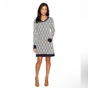 Hayley Monochrome Leaf Patterned Dress, Tunic